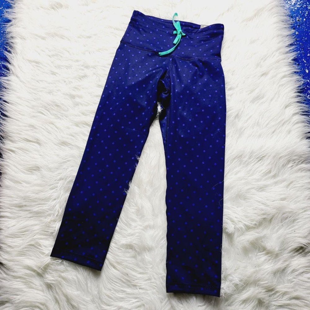 Old Navy Womens Active Go Dry Blue Polka Dot Leggings